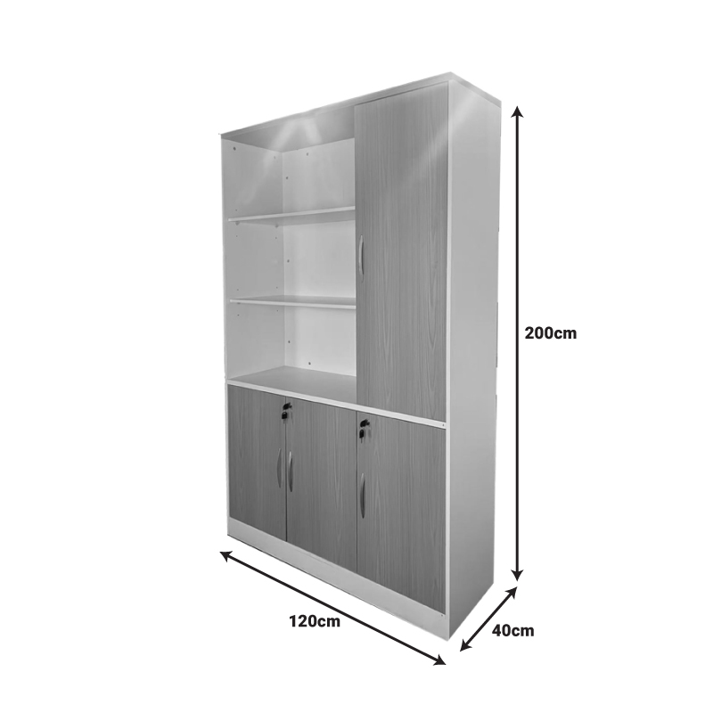 Bibliotekë zyre Armadi pakoworld në ngjyrë sonoma-bardhë 120x40x200cm