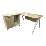 Tavolinë pune profesionale e kthyeshme Stark pakoworld këndore në nuancë lisi-beige 140x150x75 cm