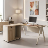 Tavolinë pune profesionale e kthyeshme Stark pakoworld këndore në nuancë lisi-beige 140x150x75 cm