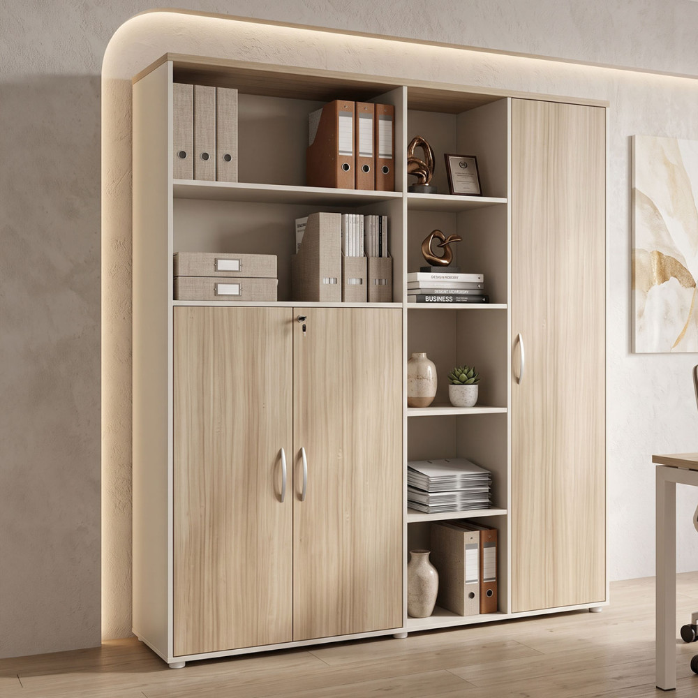 Bibliotekë zyre Stark pakoworld në nuancë OAK-bezhë 160x40x200cm