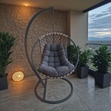 Fole lëkundëse Makito pakoworld bazë metalike - pvc në ngjyrë gri 100x105x195cm