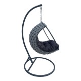Fole lëkundëse Makito pakoworld bazë metalike - pvc në ngjyrë gri 100x105x195cm