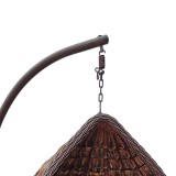 Varur pakoworld fole lëkundëse me bazë metalike kafe - pe rattan në ngjyrë kafe-zi 120x105x195cm