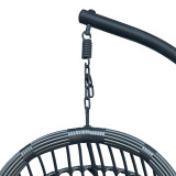 Fole lëkundëse Cungo pakoworld me bazë metalike antracit - pe rattan në ngjyrë gri 125x105x195cm