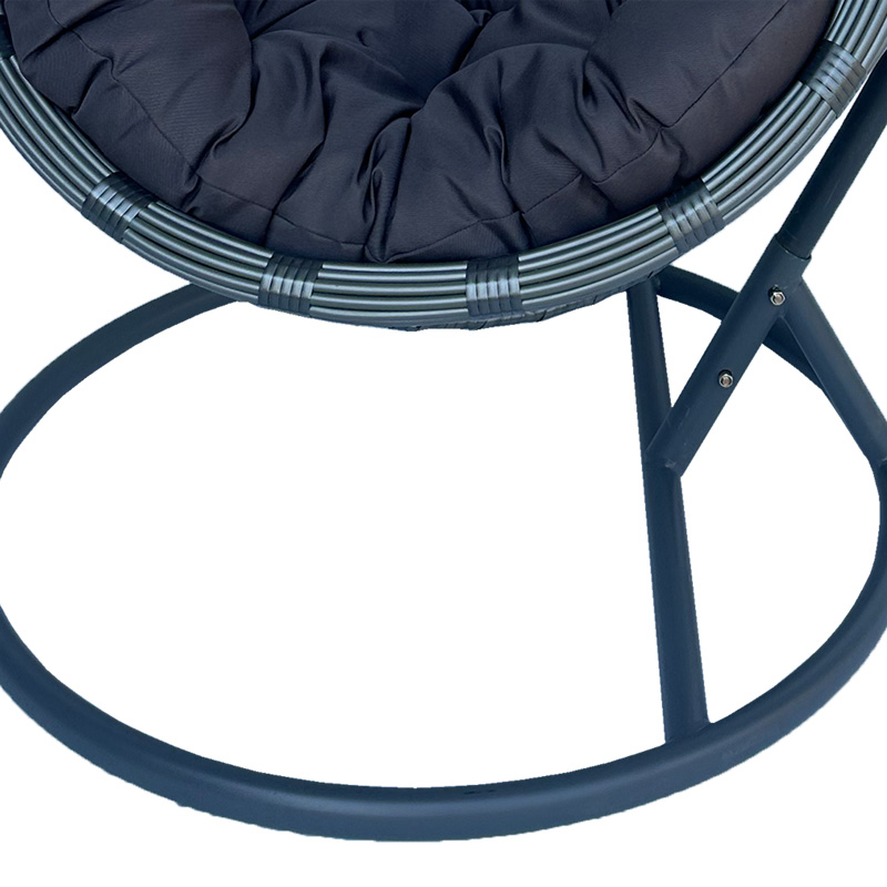 Fole lëkundëse Cungo pakoworld me bazë metalike antracit - pe rattan në ngjyrë gri 125x105x195cm