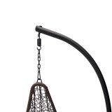 Varëse foleje me bazë Soleil pakoworld metal kafe-rregullim PE kafe me jastëk bezhë 120x95x195cm