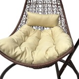 Varëse foleje me bazë Soleil pakoworld metal kafe-rregullim PE kafe me jastëk bezhë 120x95x195cm