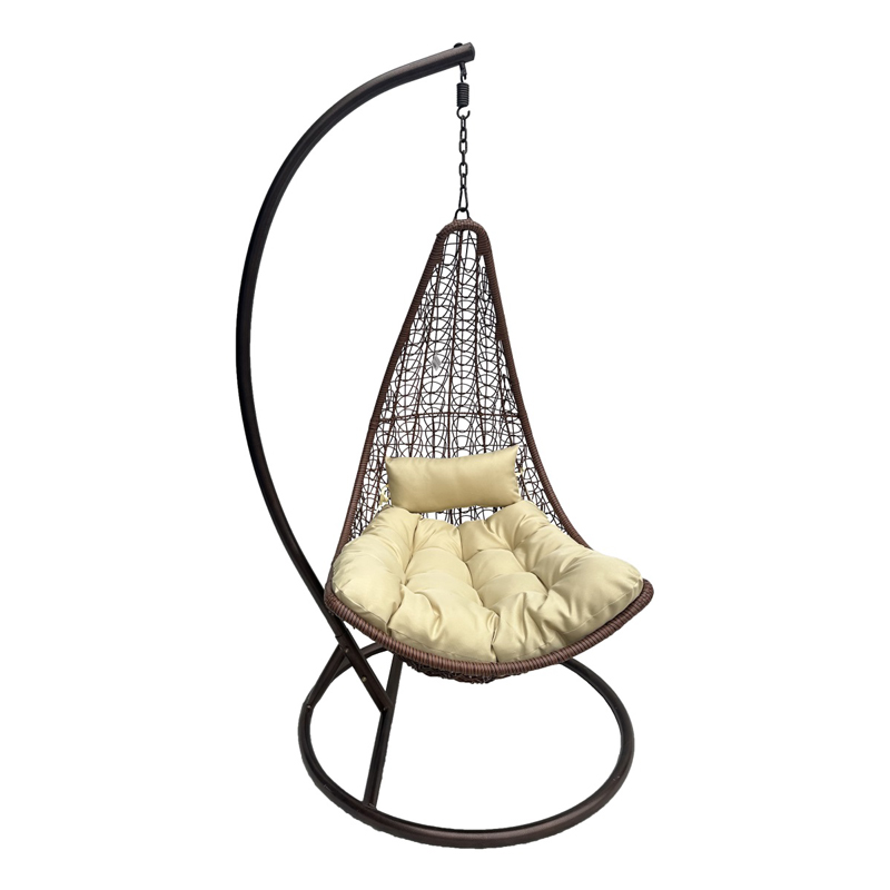 Varëse foleje me bazë Soleil pakoworld metal kafe-rregullim PE kafe me jastëk bezhë 120x95x195cm