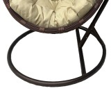 Varëse foleje me bazë Cungo pakoworld metal kafe-rregullim PE kafe me jastëk bezhë 125x105x195cm
