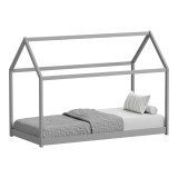 Krevat fëmijësh tipi Nino Montessori pakoworld dru pishe në nuancë gri 90x190cm