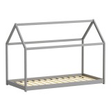 Krevat fëmijësh tipi Nino Montessori pakoworld dru pishe në nuancë gri 90x190cm