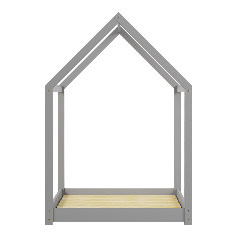 Krevat fëmijësh tipi Nino Montessori pakoworld dru pishe në nuancë gri 90x190cm