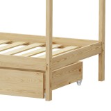 Krevat fëmijësh Mellin tip Montessori me 2 sirtarë pakoworld dru pishe në nuancë natyrale 90x190cm