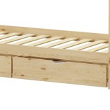 Krevat fëmijësh Mellin tip Montessori me 2 sirtarë pakoworld dru pishe në nuancë natyrale 90x190cm