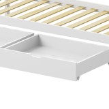 Krevat fëmijësh Mellin tip Montessori me 2 sirtarë pakoworld dru pishe në nuancë të bardhë 90x190cm
