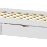 Krevat fëmijësh Mellin tip Montessori me 2 sirtarë pakoworld dru pishe në nuancë të bardhë 90x190cm