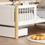 Krevat për fëmijë Bedria pakoworld stil Montessori dru në ngjyrë të bardhë-natyrale 90x190cm