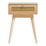 Komodinë Scandy pakoworld pishë-rattan në ngjyrë natyrale 48x36x55cm