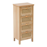 Komodinë Scandy pakoworld dru pishe-rattan në ngjyrë natyrale 34.5x26x78.5cm