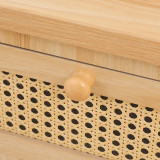 Komodinë Scandy pakoworld dru pishe-rattan në ngjyrë natyrale 34.5x26x78.5cm