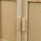 Komodinë Scandy pakoworld dru pishe-rattan në ngjyrë natyrale 34.5x26x78.5cm