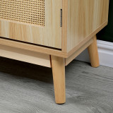 Komodinë Scandy pakoworld dru pishe-rattan në ngjyrë natyrale 34.5x26x78.5cm