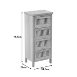 Komodinë Scandy pakoworld dru pishe-rattan në ngjyrë natyrale 34.5x26x78.5cm