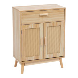 Bufe Scandy pakoworld dru pishe-rattan në ngjyrë natyrale 60x30x80cm