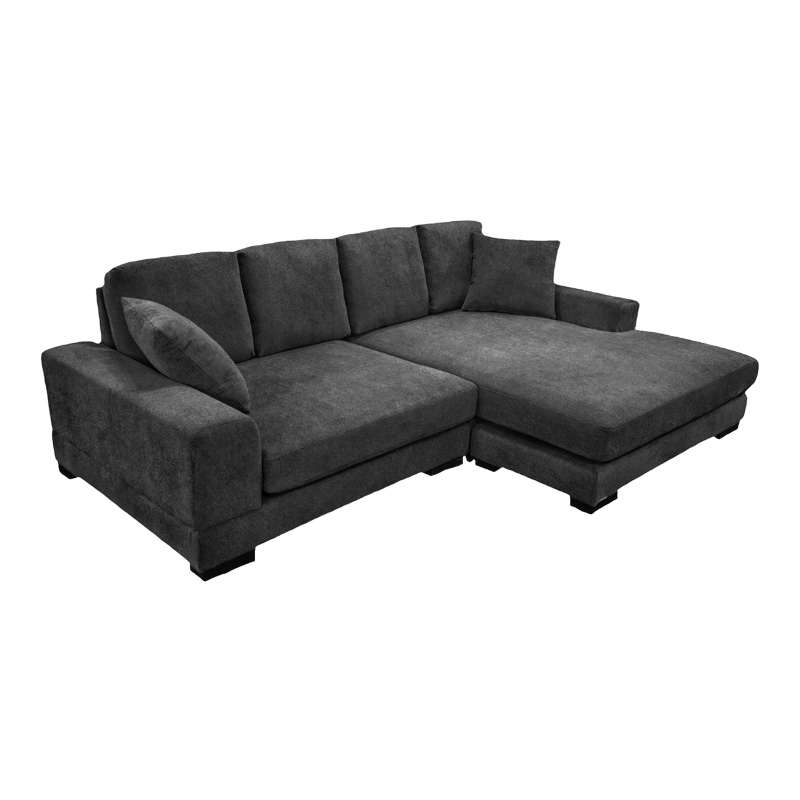 Divan i kthyeshëm Cornerdo pakoworld pëlhurë në ngjyrë gri të errët 265x175x85cm