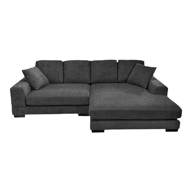 Divan i kthyeshëm Cornerdo pakoworld pëlhurë në ngjyrë gri të errët 265x175x85cm