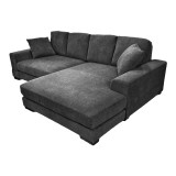 Divan i kthyeshëm Cornerdo pakoworld pëlhurë në ngjyrë gri të errët 265x175x85cm