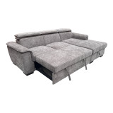 Divan-shtrat këndi i majtë Lemance pakoworld me pëlhurë gri 255x168x82cm