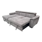 Divan-shtrat këndi i djathtë Lemance pakoworld me pëlhurë gri 255x168x82cm