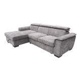 Divan-shtrat këndi i djathtë Lemance pakoworld me pëlhurë gri 255x168x82cm