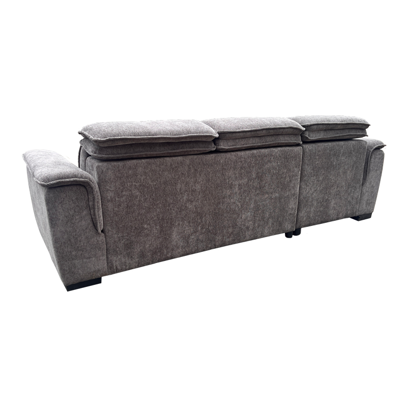 Divan-shtrat këndi i djathtë Lemance pakoworld me pëlhurë gri 255x168x82cm