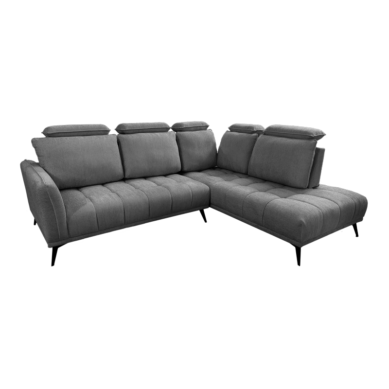 Divan këndi i majtë Serkas pakoworld pëlhurë gri 268x213x100cm