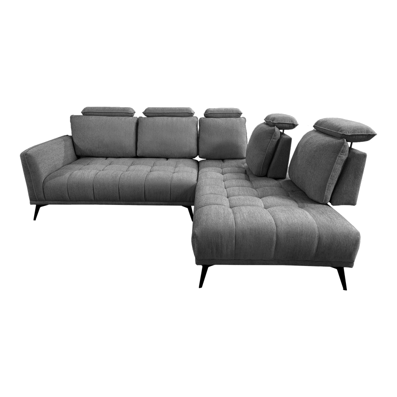 Divan këndi i majtë Serkas pakoworld pëlhurë gri 268x213x100cm