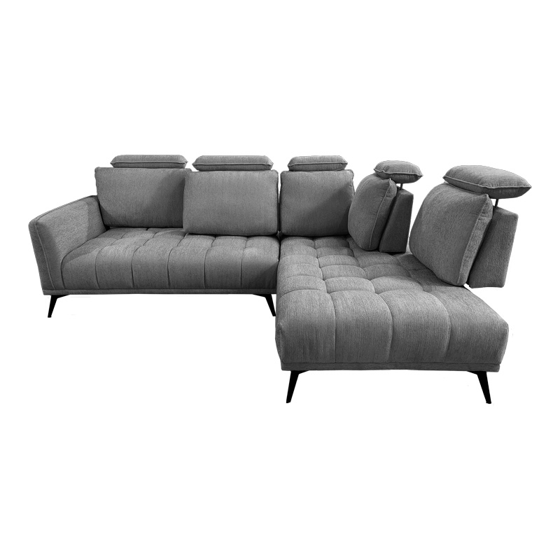 Divan këndi i majtë Serkas pakoworld pëlhurë gri 268x213x100cm