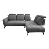Divan këndi i majtë Serkas pakoworld pëlhurë gri 268x213x100cm