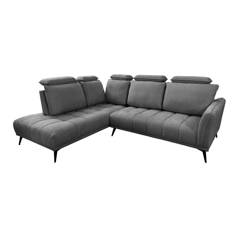 Divan këndi i djathtë Serkas pakoworld pëlhurë gri 268x213x100cm