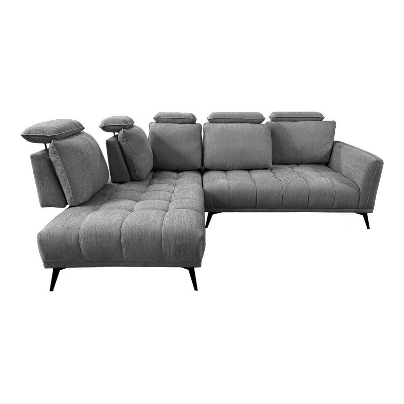 Divan këndi i djathtë Serkas pakoworld pëlhurë gri 268x213x100cm