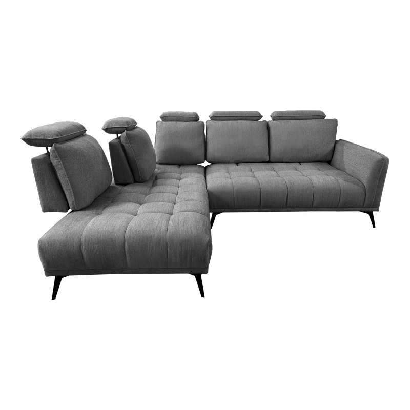 Divan këndi i djathtë Serkas pakoworld pëlhurë gri 268x213x100cm