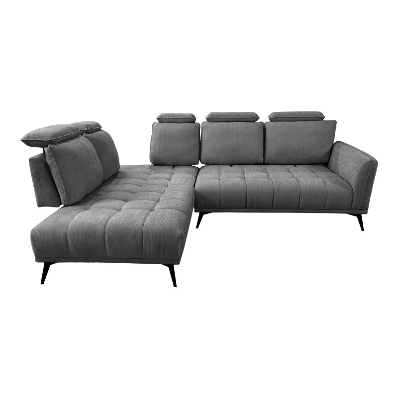 Divan këndi i djathtë Serkas pakoworld pëlhurë gri 268x213x100cm