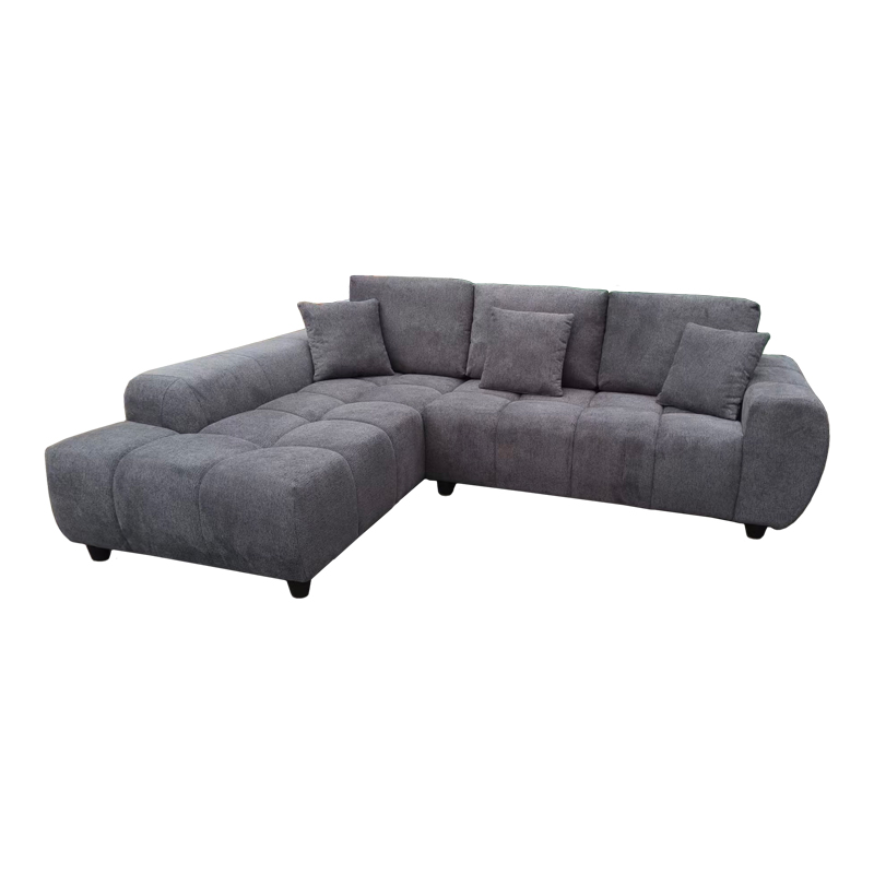 Divan këndor i djathtë Londe pakoworld me pëlhurë gri 273x211x92cm