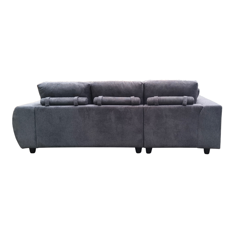 Divan këndor i djathtë Londe pakoworld me pëlhurë gri 273x211x92cm