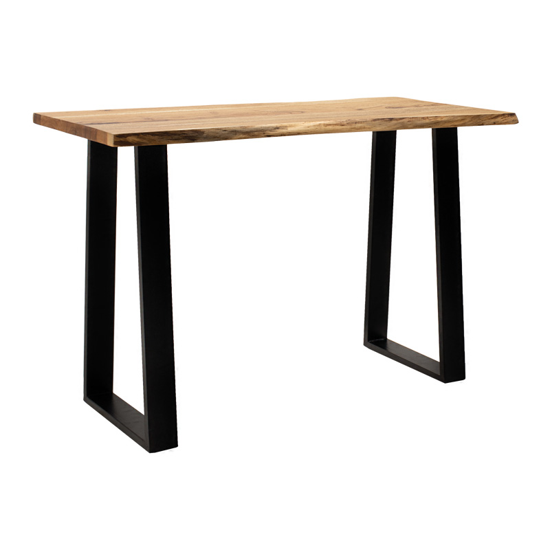 Felasia pakoworld konsol druri masiv akacie me trashësi 3.7-4cm në nuancë natyrale me këmbë metalike të zeza 120x45x78cm