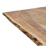 Tavolinë Lenoua pakoworld dru masiv akacieje trashësi 3.7-4cm në nuancë natyrale me këmbë metalike të zeza 180x90x76cm