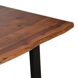 Tavolinë Miles pakoworld dru masiv akacie me trashësi 3.7-4cm në ngjyrë arre me këmbë metalike të zeza 160x90x76cm