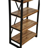 Bibliotekë Miles pakoworld prej druri mango në ngjyrë natyrale-të zezë 80x40x180cm