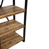 Bibliotekë Miles pakoworld prej druri mango në ngjyrë natyrale-të zezë 80x40x180cm